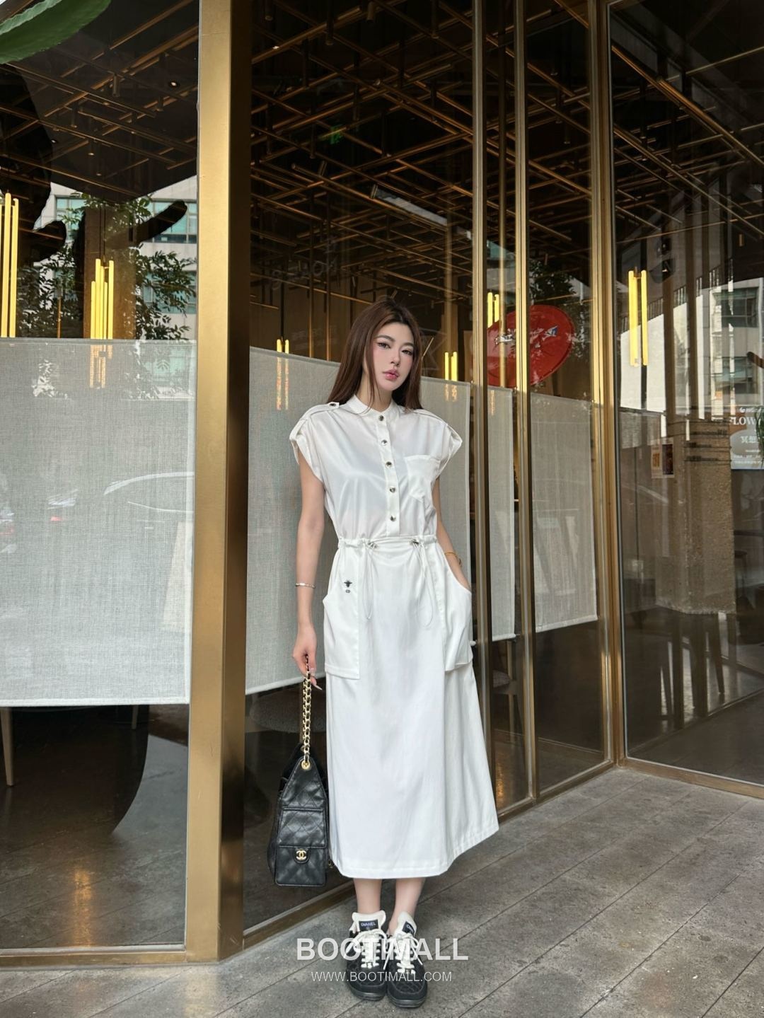 Dior 2026 S/S Cotton Polyester Dress Utility Style Adjustable Waist Drawstring 디올 코튼 폴리에스터 드레스 유틸리티 스타일 허리 스트링 디테일 2