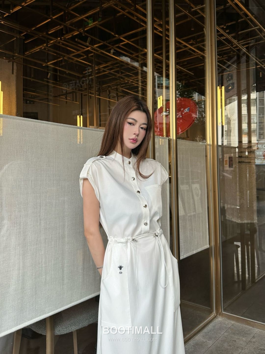 Dior 2026 S/S Cotton Polyester Dress Utility Style Adjustable Waist Drawstring 디올 코튼 폴리에스터 드레스 유틸리티 스타일 허리 스트링 디테일 5