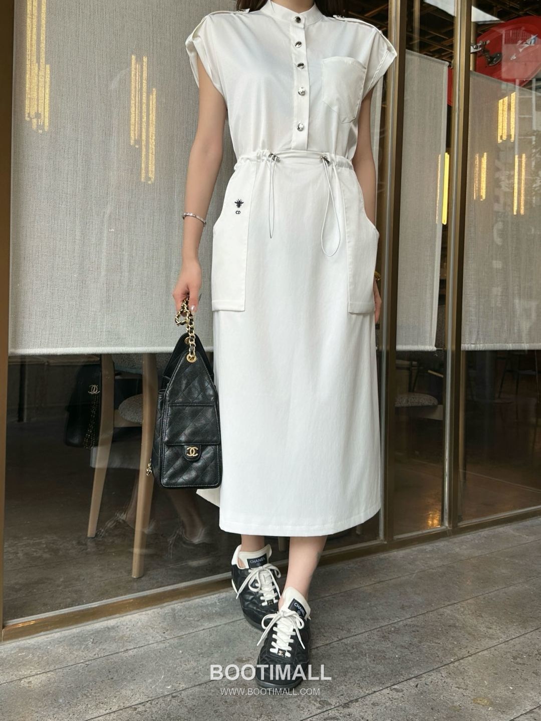 Dior 2026 S/S Cotton Polyester Dress Utility Style Adjustable Waist Drawstring 디올 코튼 폴리에스터 드레스 유틸리티 스타일 허리 스트링 디테일 6
