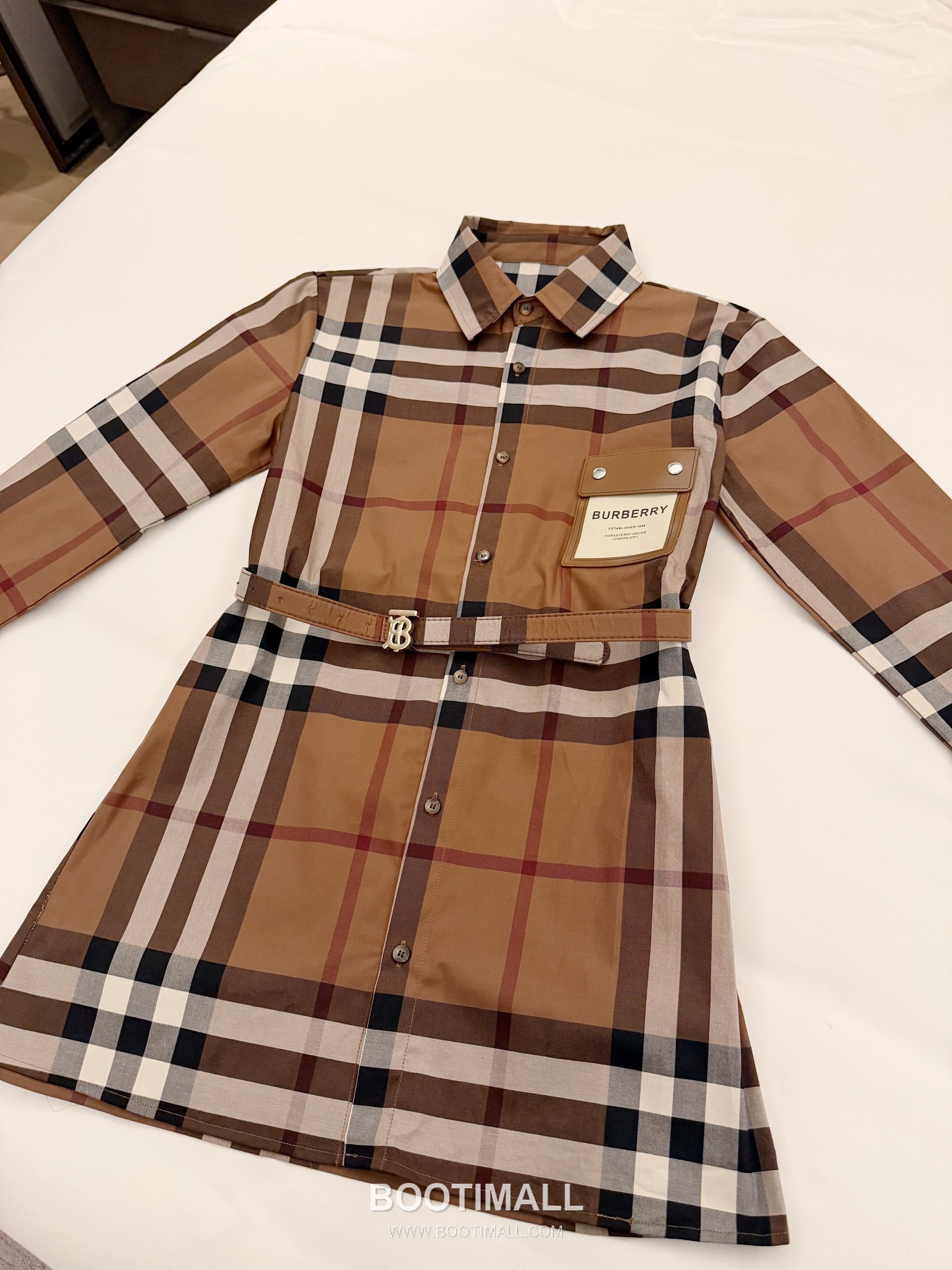 Burberry 2026 S/S Cotton Shirt Dress Belted Logo Detail 버버리 코튼 셔츠 드레스 벨트 로고 디테일 4
