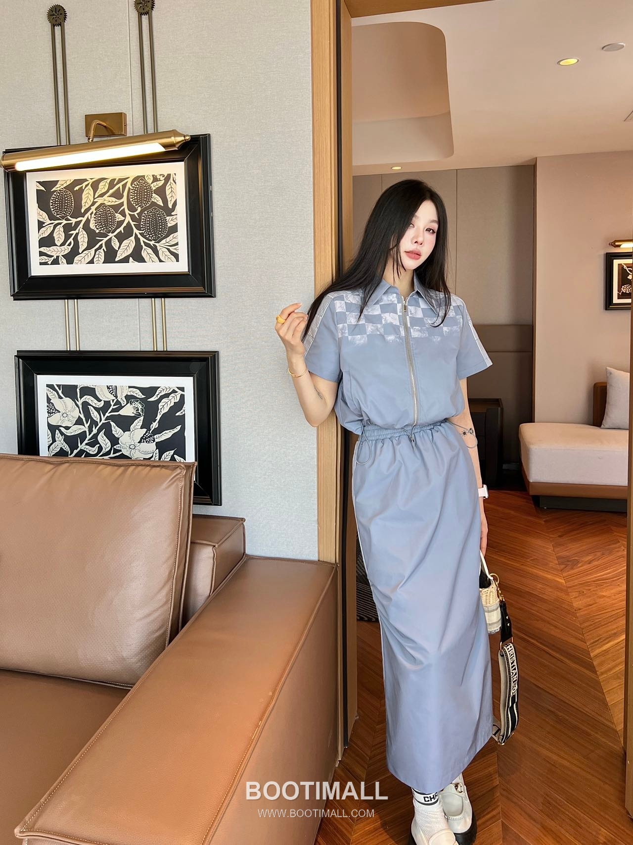 Dior 2026 S/S Cotton Polyester Set Check Print Top Skirt Logo Detail 디올 코튼 폴리에스터 세트 체크 프린트 탑 스커트 로고 디테일 5