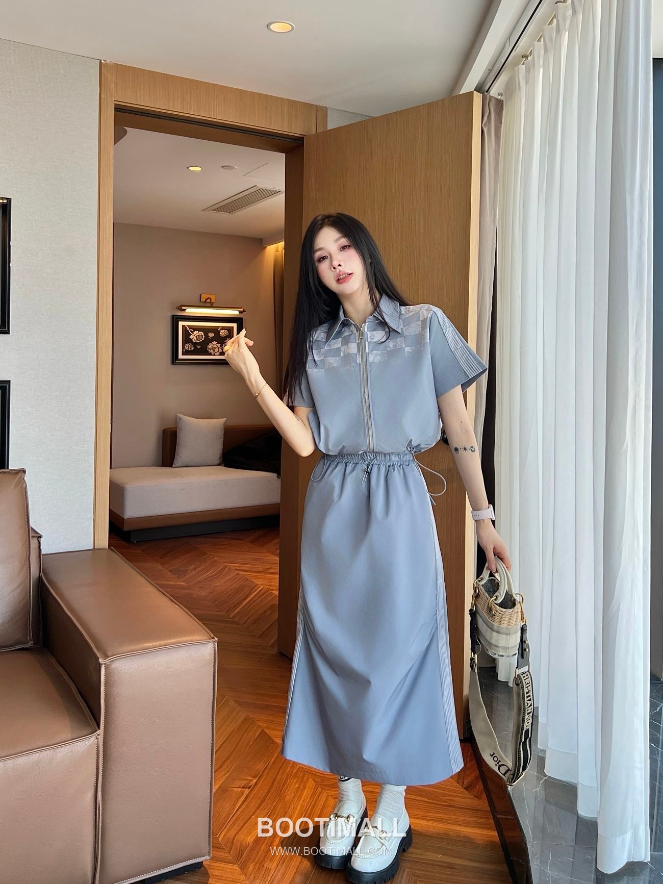 Dior 2026 S/S Cotton Polyester Set Check Print Top Skirt Logo Detail 디올 코튼 폴리에스터 세트 체크 프린트 탑 스커트 로고 디테일 7