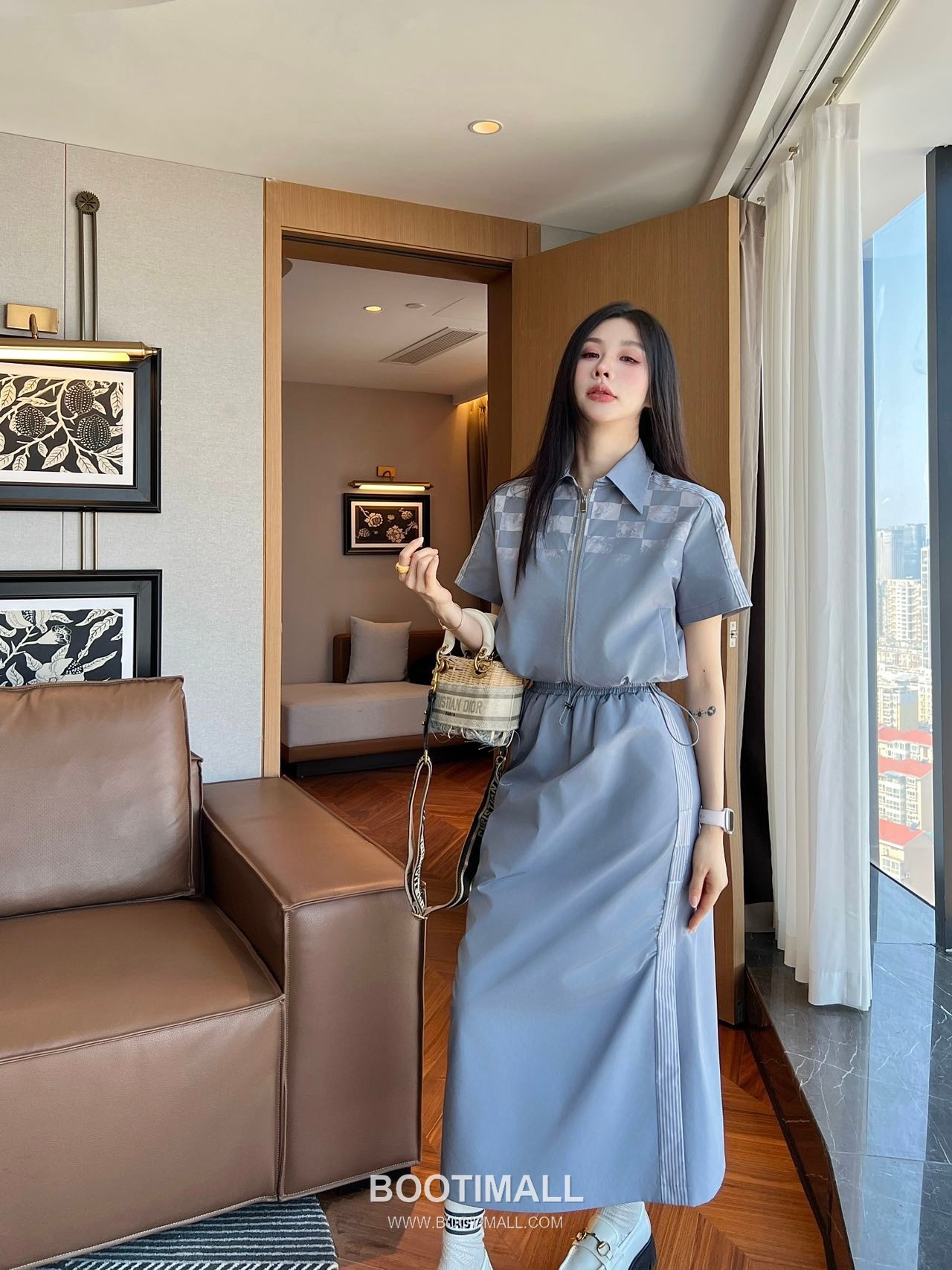 Dior 2026 S/S Cotton Polyester Set Check Print Top Skirt Logo Detail 디올 코튼 폴리에스터 세트 체크 프린트 탑 스커트 로고 디테일 8