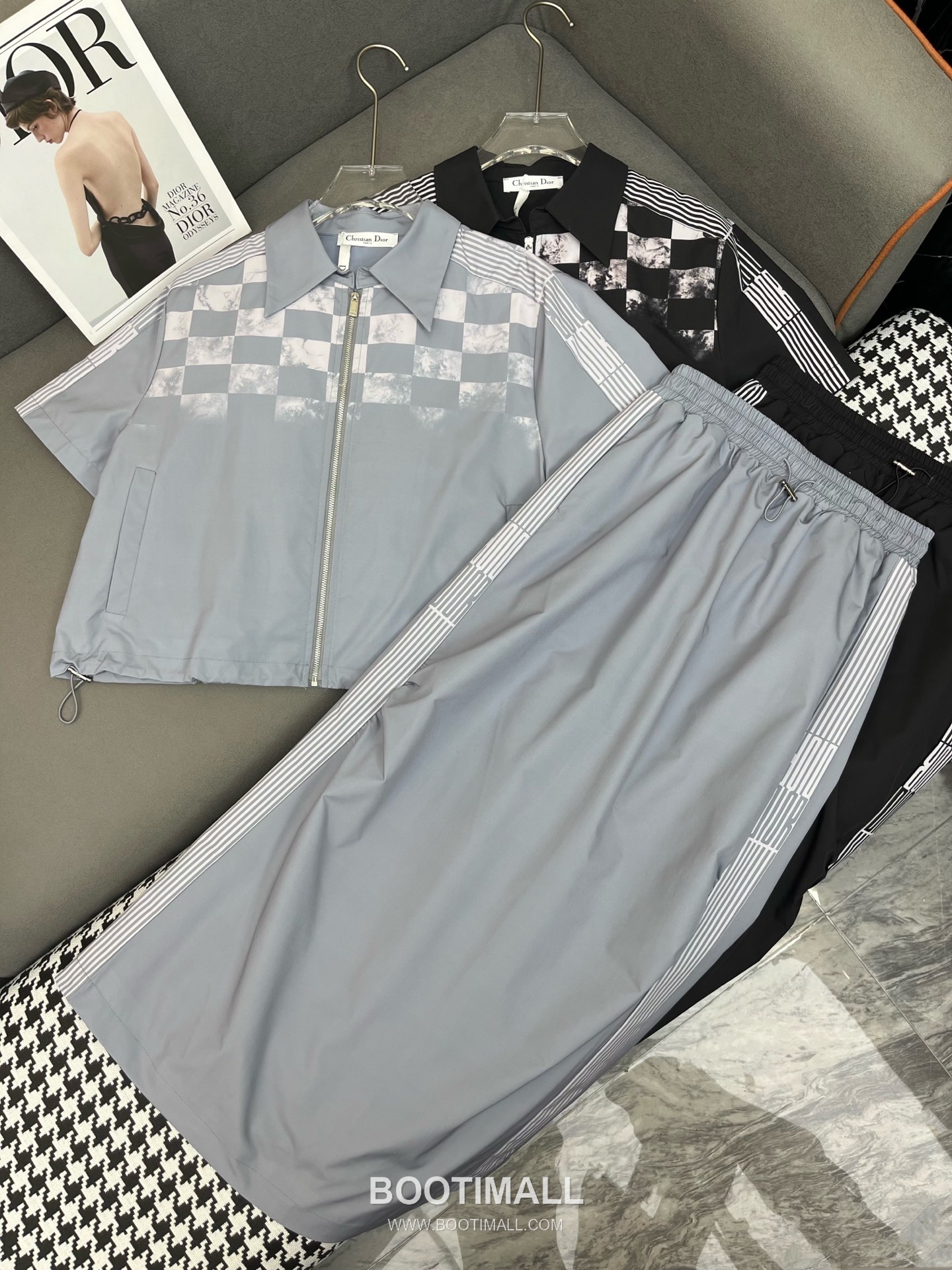 Dior 2026 S/S Cotton Polyester Set Check Print Top Skirt Logo Detail 디올 코튼 폴리에스터 세트 체크 프린트 탑 스커트 로고 디테일 10