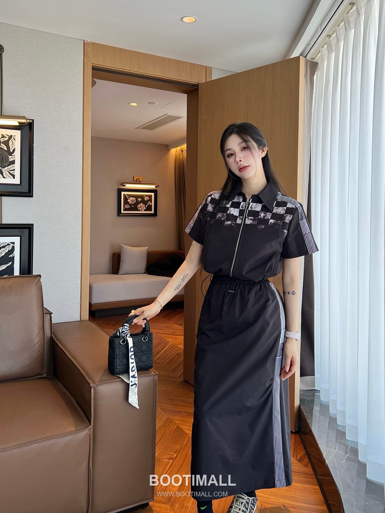 Dior 2026 S/S Cotton Polyester Set Check Print Top Skirt Logo Detail 디올 코튼 폴리에스터 세트 체크 프린트 탑 스커트 로고 디테일 7