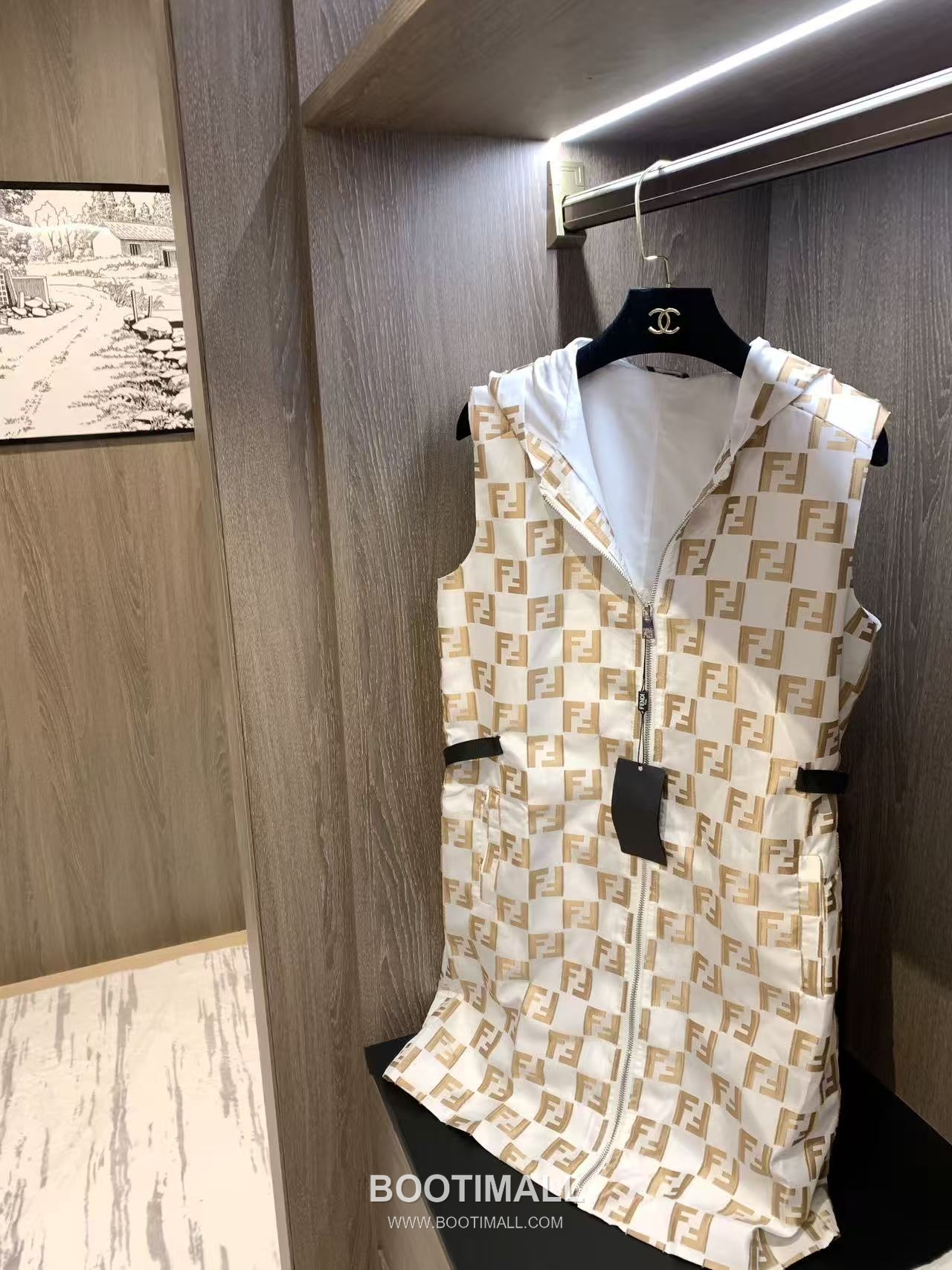 Fendi 2026 S/S Cotton Polyester Sleeveless Dress Check Jacquard Logo Detail 펜디 코튼 폴리에스터 슬리브리스 드레스 체크 자카드 로고 디테일 2