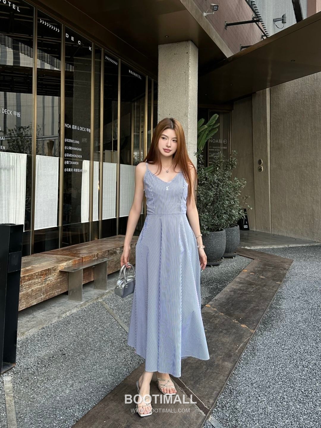 Saint Laurent 2026 S/S Polyester Strap Dress Striped Pattern Detail 생로랑 폴리에스터 스트랩 드레스 스트라이프 패턴 디테일 2