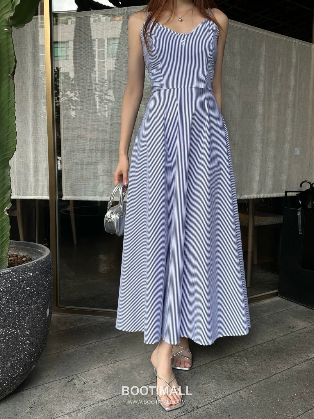 Saint Laurent 2026 S/S Polyester Strap Dress Striped Pattern Detail 생로랑 폴리에스터 스트랩 드레스 스트라이프 패턴 디테일 5