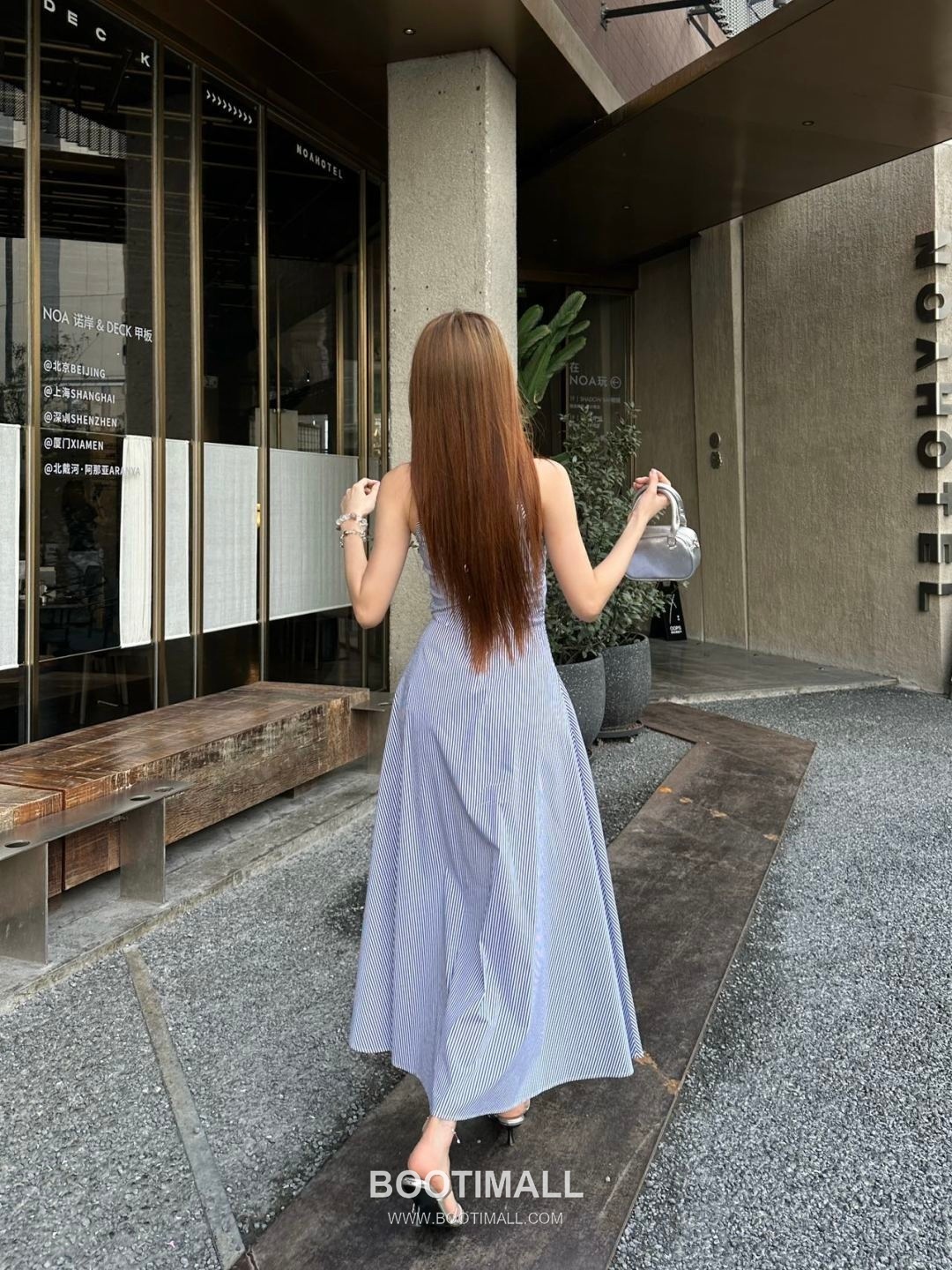 Saint Laurent 2026 S/S Polyester Strap Dress Striped Pattern Detail 생로랑 폴리에스터 스트랩 드레스 스트라이프 패턴 디테일 8