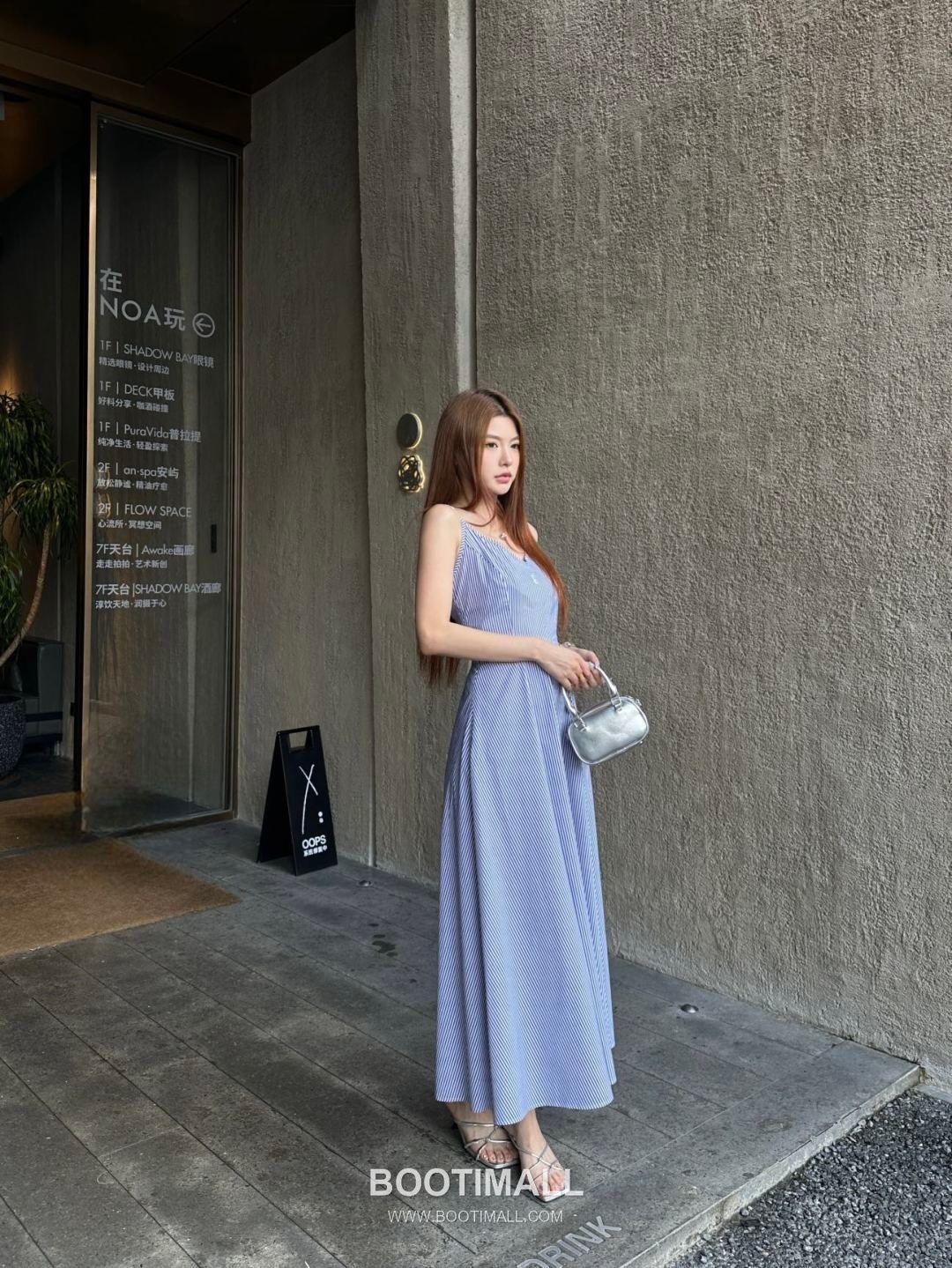 Saint Laurent 2026 S/S Polyester Strap Dress Striped Pattern Detail 생로랑 폴리에스터 스트랩 드레스 스트라이프 패턴 디테일 9