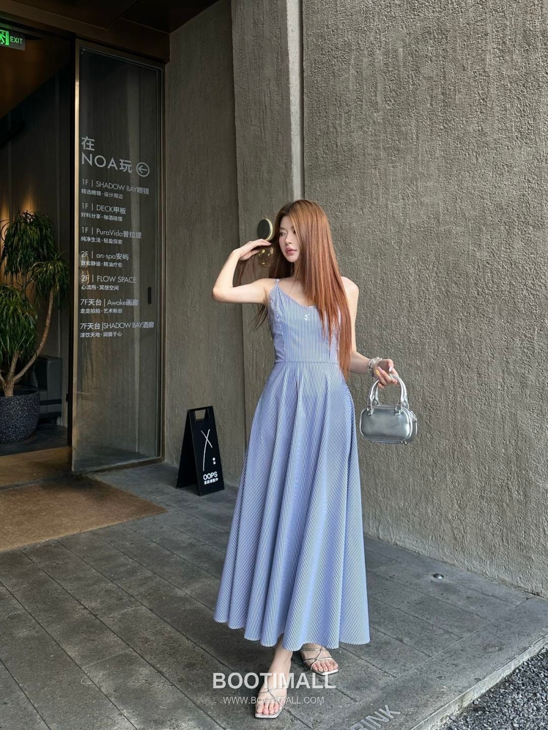 Saint Laurent 2026 S/S Polyester Strap Dress Striped Pattern Detail 생로랑 폴리에스터 스트랩 드레스 스트라이프 패턴 디테일 10