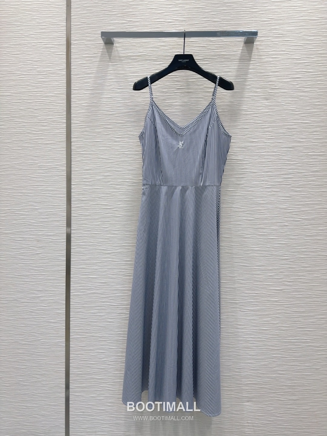 Saint Laurent 2026 S/S Polyester Strap Dress Striped Pattern Detail 생로랑 폴리에스터 스트랩 드레스 스트라이프 패턴 디테일 11