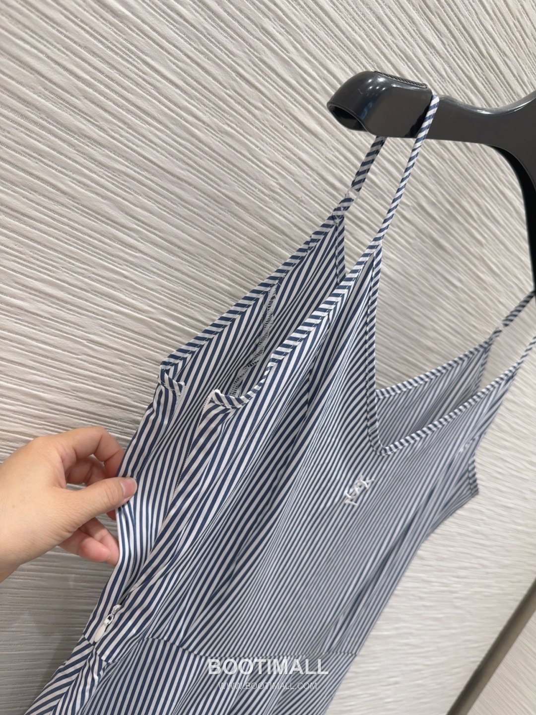 Saint Laurent 2026 S/S Polyester Strap Dress Striped Pattern Detail 생로랑 폴리에스터 스트랩 드레스 스트라이프 패턴 디테일 16