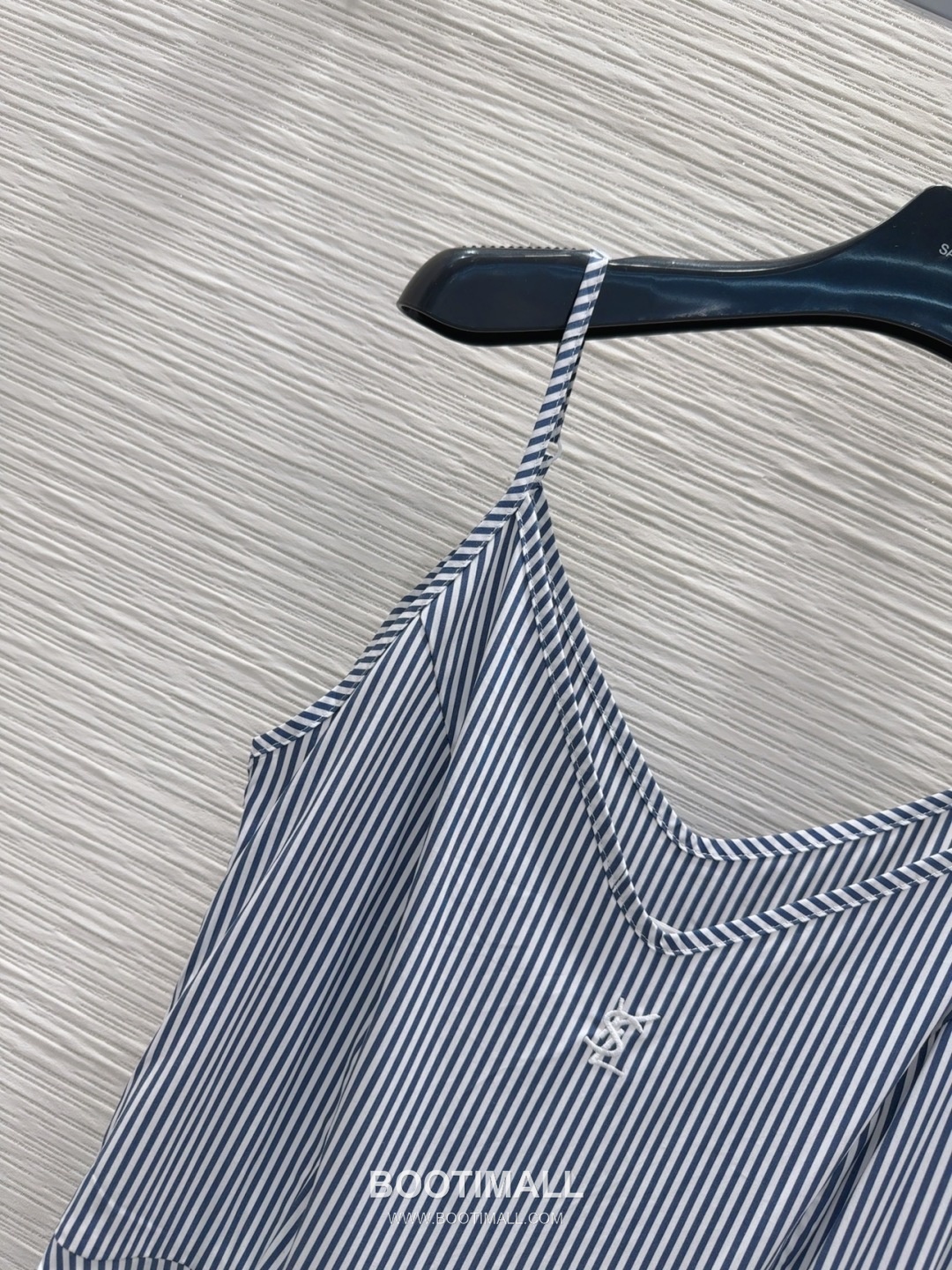 Saint Laurent 2026 S/S Polyester Strap Dress Striped Pattern Detail 생로랑 폴리에스터 스트랩 드레스 스트라이프 패턴 디테일 18