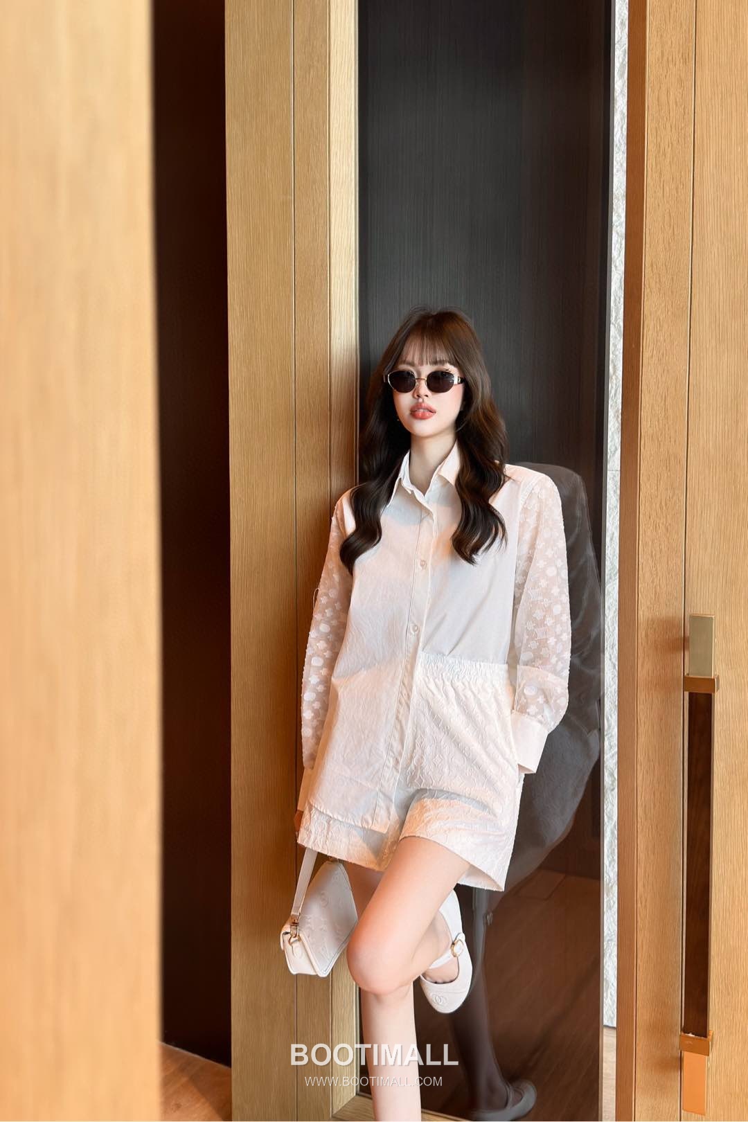 Louis Vuitton 2026 S/S Cotton Twill Shirt Jacquard Patchwork Logo Detail 루이비통 코튼 트윌 셔츠 자카드 패치워크 로고 디테일 9