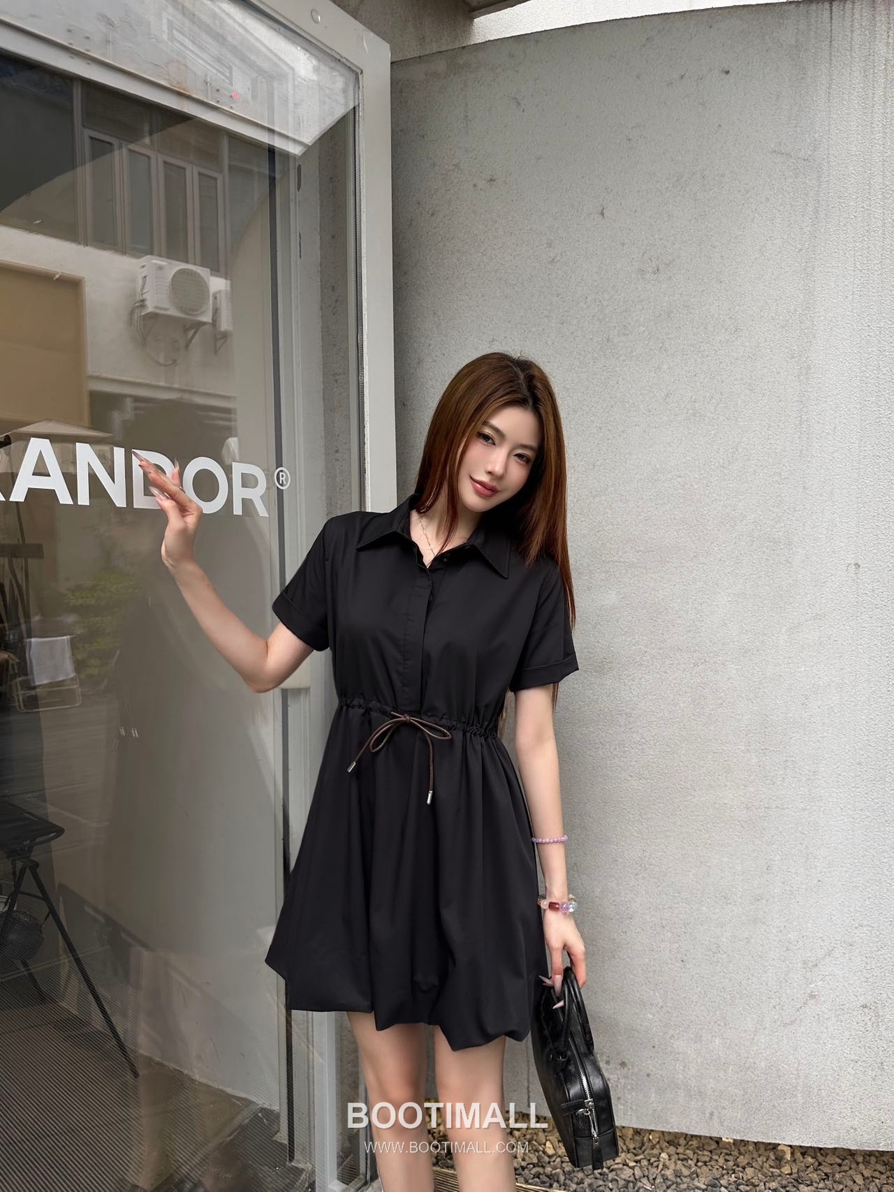 Loewe 2026 S/S Cotton Polyester Dress Puff Sleeve Drawstring Waist Detail 로에베 코튼 폴리에스터 드레스 퍼프 슬리브 드로우스트링 허리 디테일 6