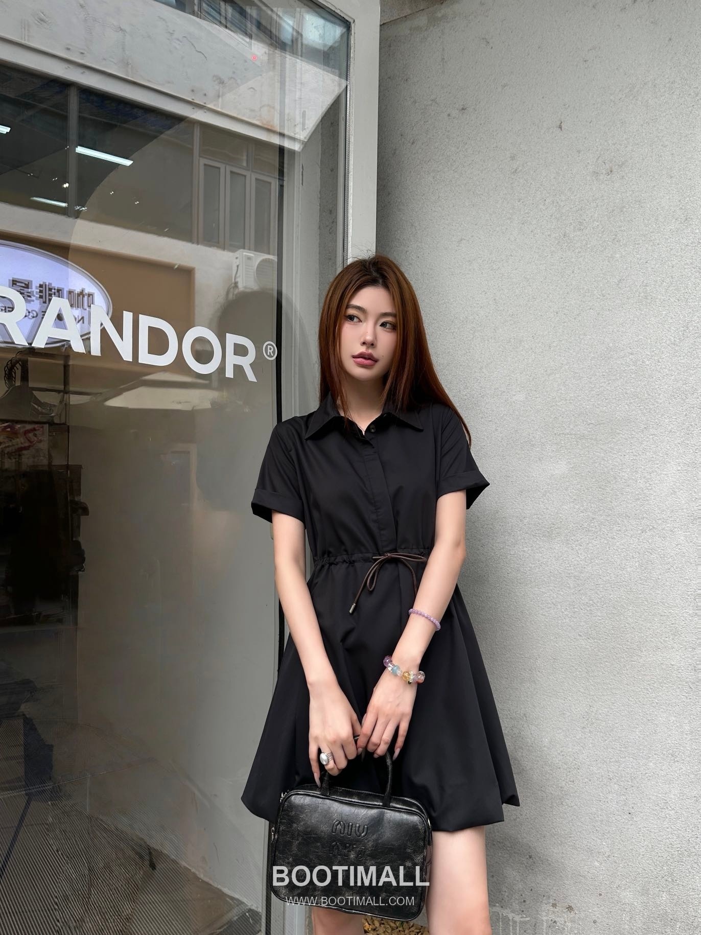 Loewe 2026 S/S Cotton Polyester Dress Puff Sleeve Drawstring Waist Detail 로에베 코튼 폴리에스터 드레스 퍼프 슬리브 드로우스트링 허리 디테일 8