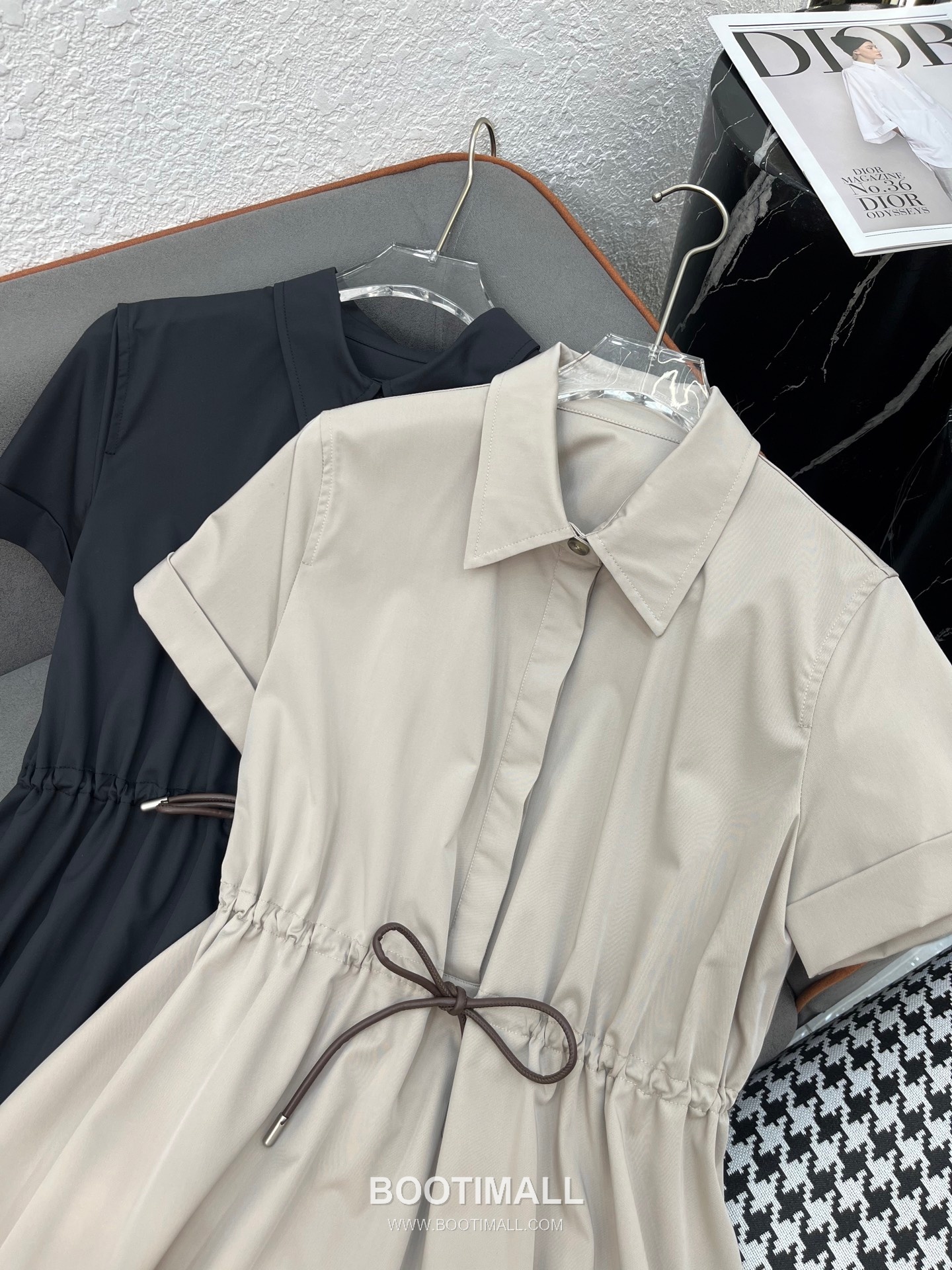 Loewe 2026 S/S Cotton Polyester Dress Puff Sleeve Drawstring Waist Detail 로에베 코튼 폴리에스터 드레스 퍼프 슬리브 드로우스트링 허리 디테일 12