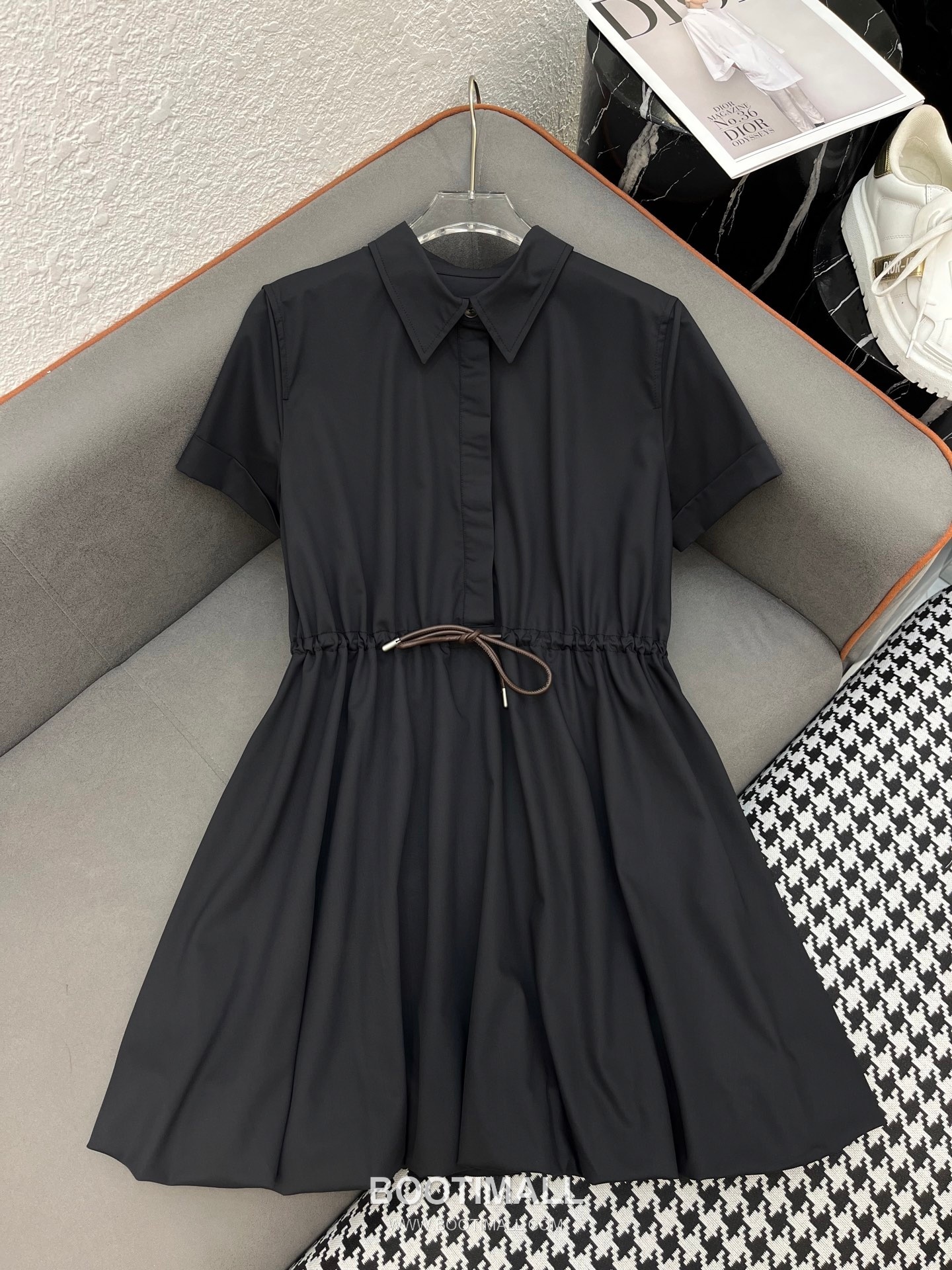 Loewe 2026 S/S Cotton Polyester Dress Puff Sleeve Drawstring Waist Detail 로에베 코튼 폴리에스터 드레스 퍼프 슬리브 드로우스트링 허리 디테일 15