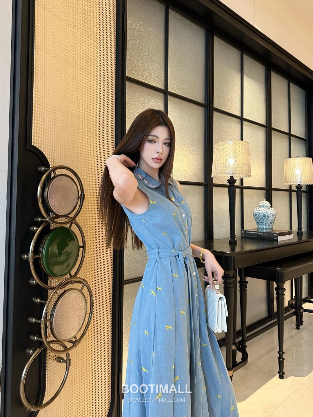 Thom Browne 2026 S/S Cotton Sleeveless Dress Embroidered Logo Detail 톰브라운 코튼 슬리브리스 드레스 자수 로고 디테일 2