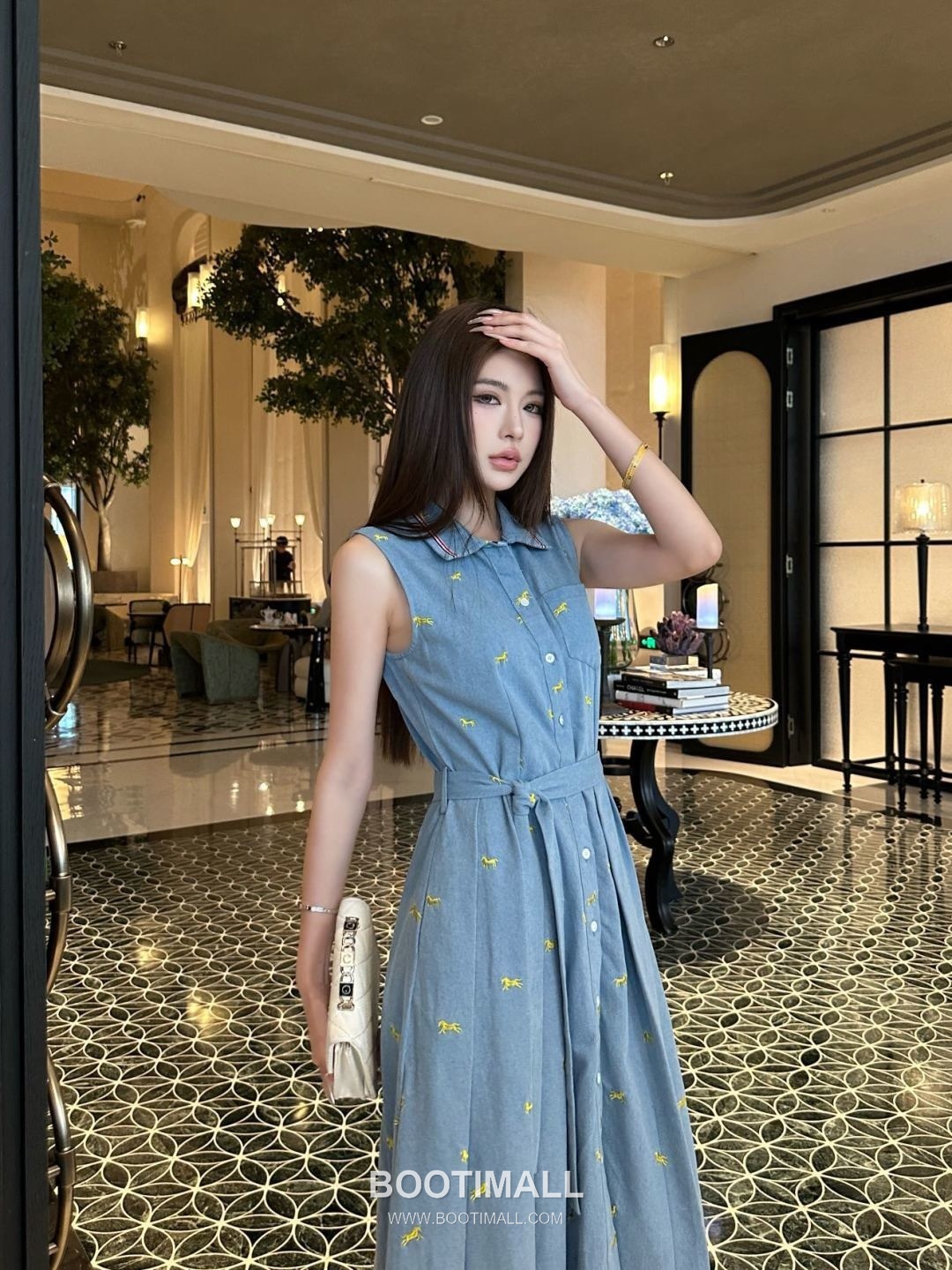 Thom Browne 2026 S/S Cotton Sleeveless Dress Embroidered Logo Detail 톰브라운 코튼 슬리브리스 드레스 자수 로고 디테일 8