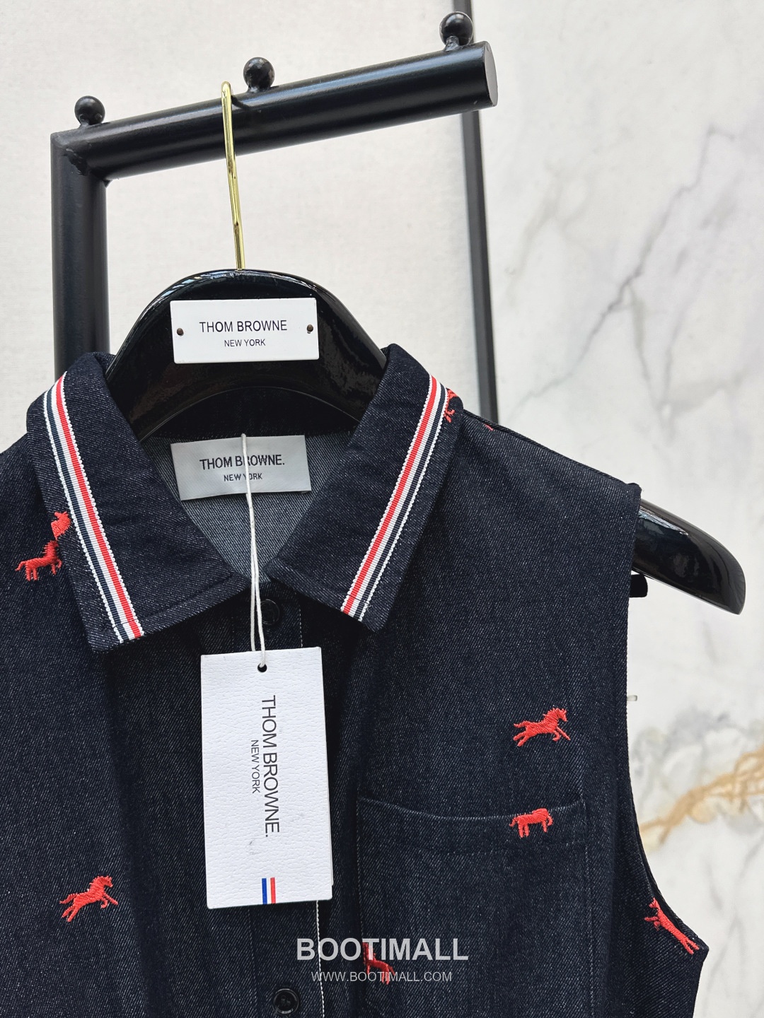 Thom Browne 2026 S/S Cotton Sleeveless Dress Embroidered Logo Detail 톰브라운 코튼 슬리브리스 드레스 자수 로고 디테일 14