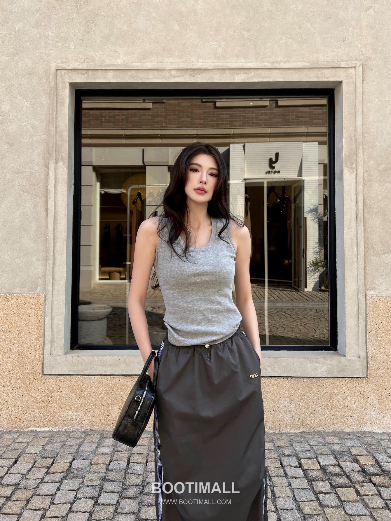 Prada 2026 S/S Polyester Skirt Elastic Waist Webbing Logo Detail 프라다 폴리에스터 스커트 밴딩 웨빙 로고 디테일 2