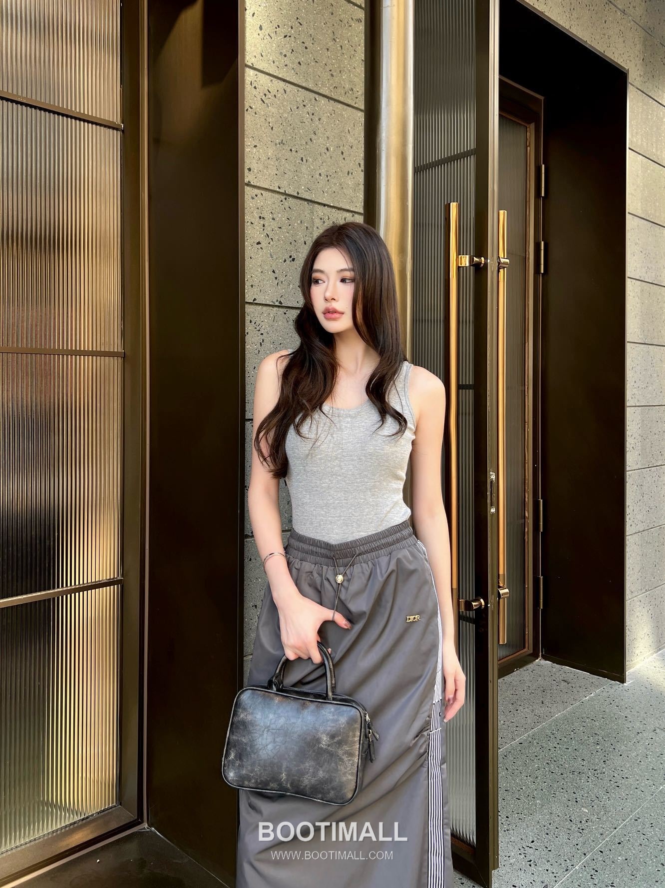 Prada 2026 S/S Polyester Skirt Elastic Waist Webbing Logo Detail 프라다 폴리에스터 스커트 밴딩 웨빙 로고 디테일 3