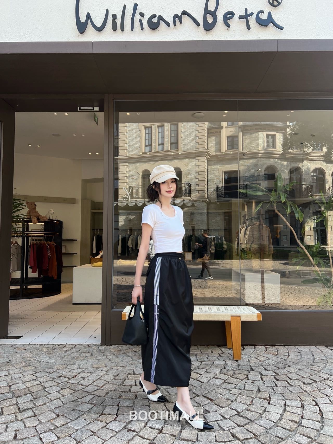 Prada 2026 S/S Polyester Skirt Elastic Waist Webbing Logo Detail 프라다 폴리에스터 스커트 밴딩 웨빙 로고 디테일 1