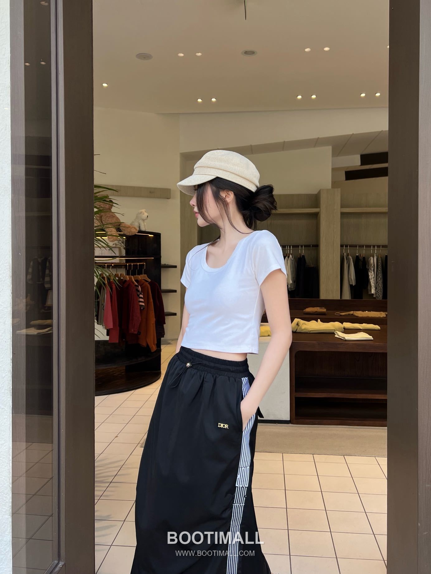 Prada 2026 S/S Polyester Skirt Elastic Waist Webbing Logo Detail 프라다 폴리에스터 스커트 밴딩 웨빙 로고 디테일 5