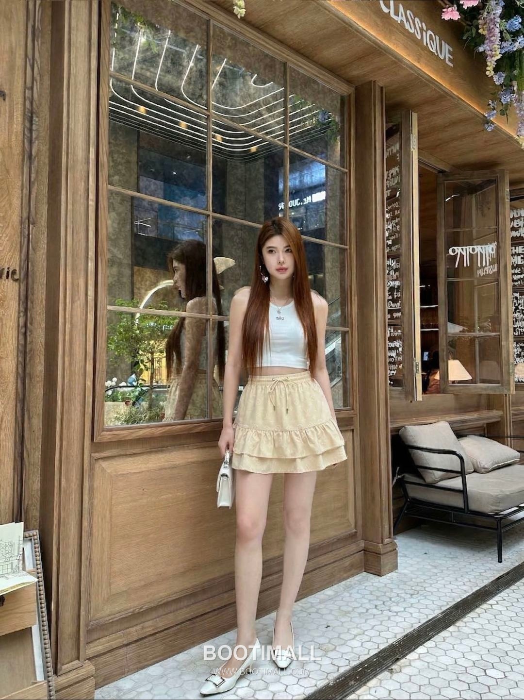 Prada 2026 S/S Polyester Skirt Structured Cut Logo Detail 프라다 폴리에스터 스커트 구조적 컷 로고 디테일 1