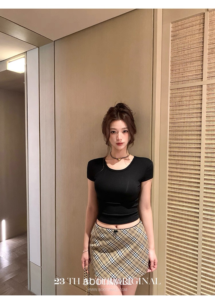 Burberry 2026 S/S Cotton Polyester Set Cropped T-Shirt Check Skirt Lace Detail 버버리 코튼 폴리에스터 세트 크롭 티셔츠 체크 스커트 레이스 디테일 9