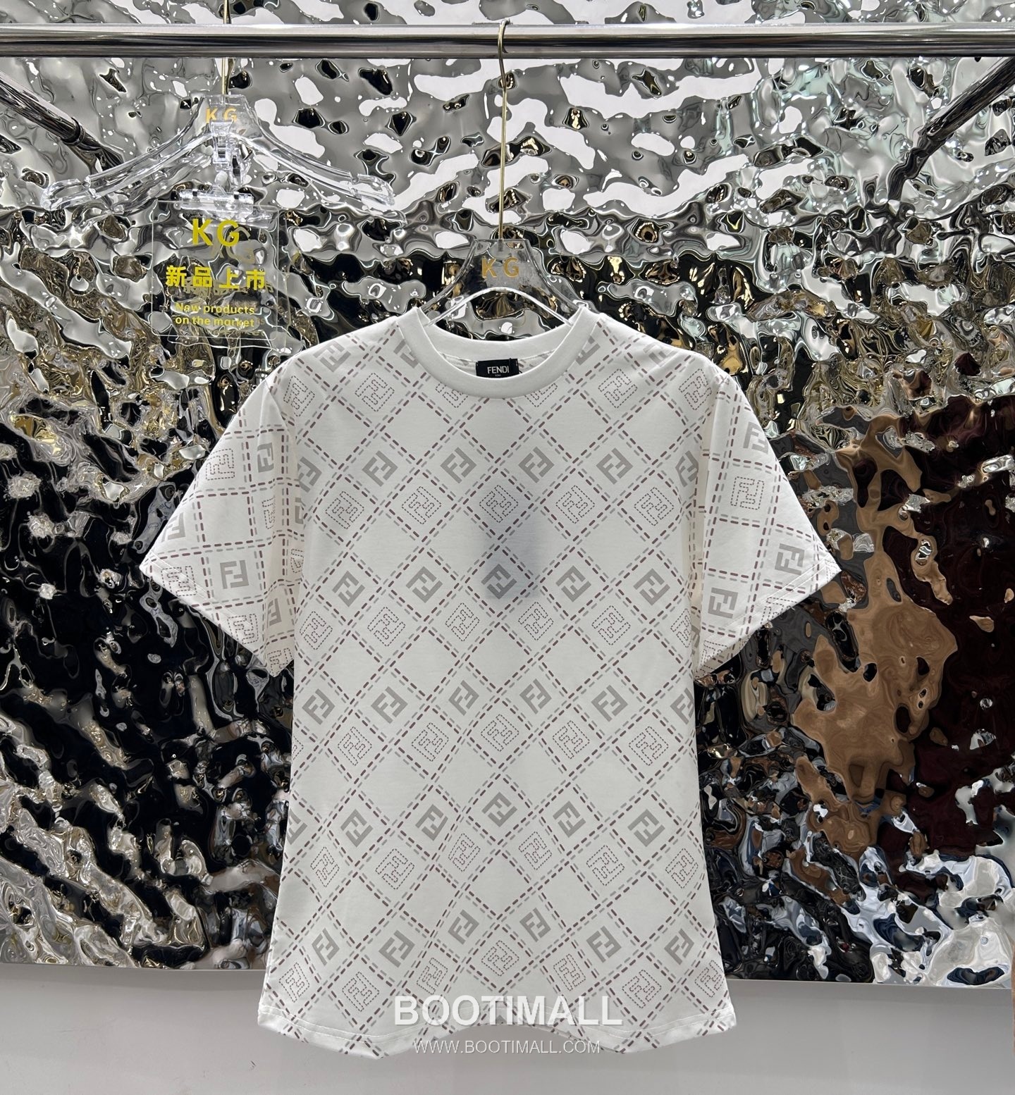 Fendi 2025 S/S Cotton T-Shirt Allover FF Diamond Print Logo Detail 펜디 코튼 티셔츠 올오버 FF 다이아몬드 프린트 로고 디테일 16