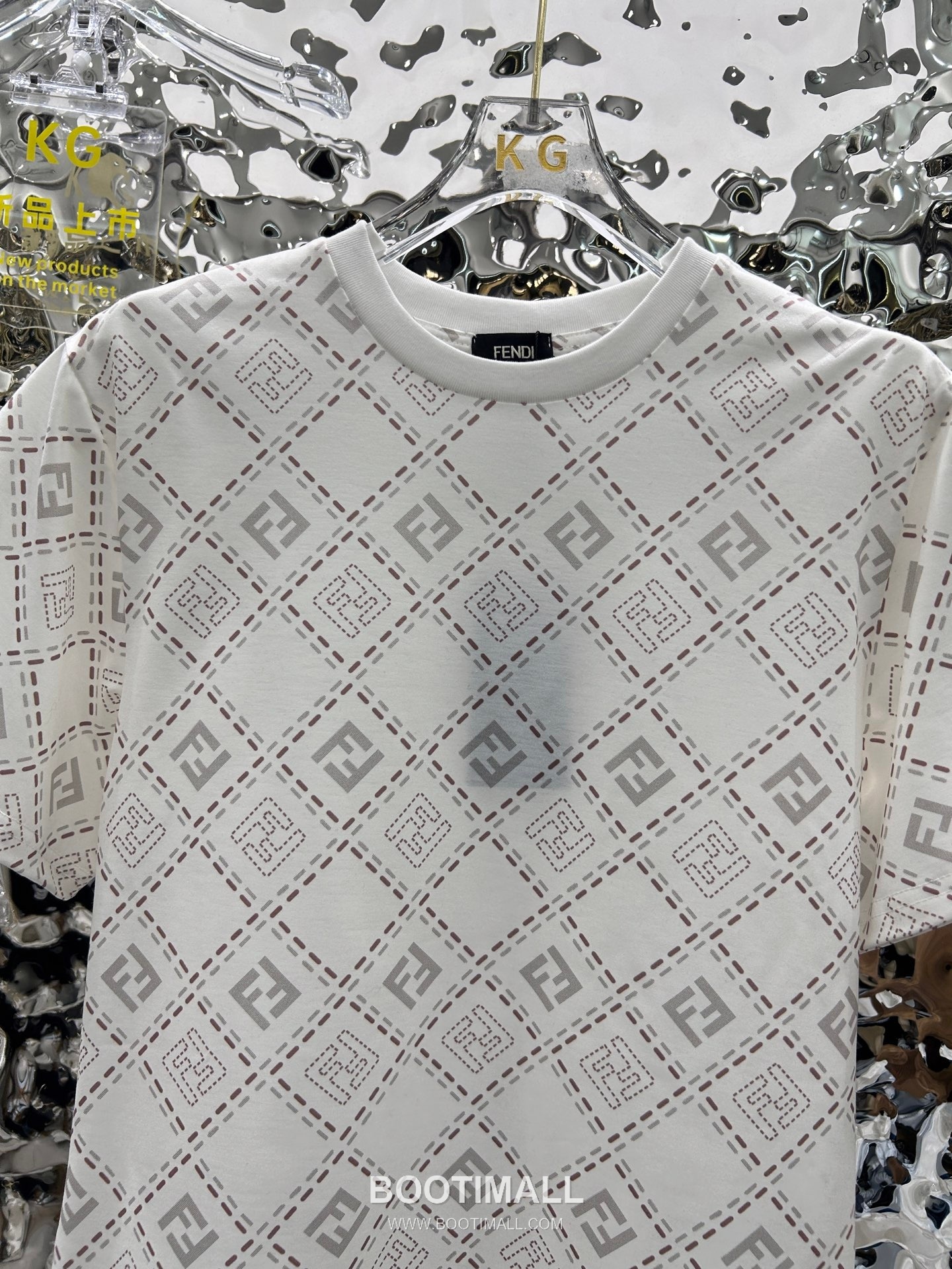 Fendi 2025 S/S Cotton T-Shirt Allover FF Diamond Print Logo Detail 펜디 코튼 티셔츠 올오버 FF 다이아몬드 프린트 로고 디테일 18