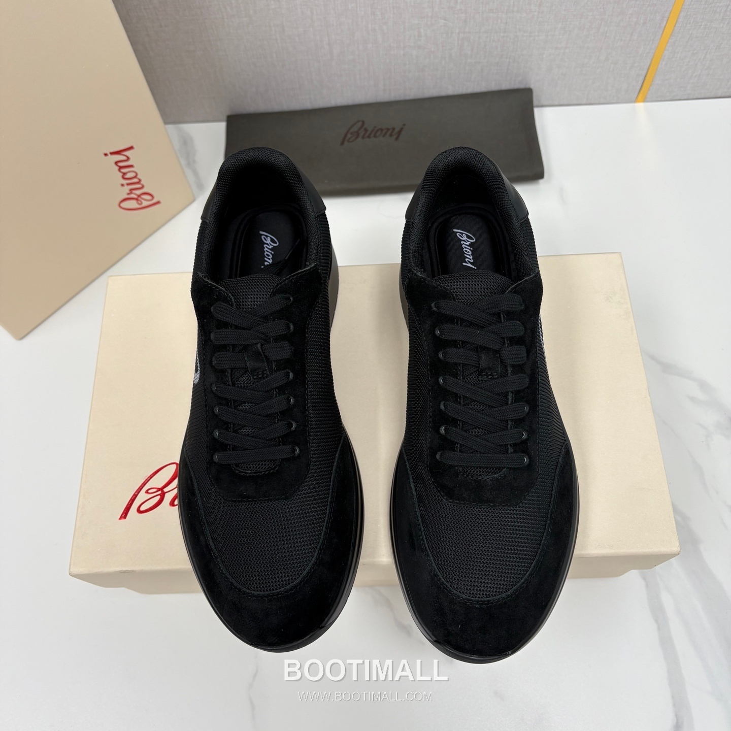 Brioni Mesh Suede Leather Runner Sneakers with Color Block Detail 브리오니 메쉬 스웨이드 레더 러너 스니커즈 4.0cm 1