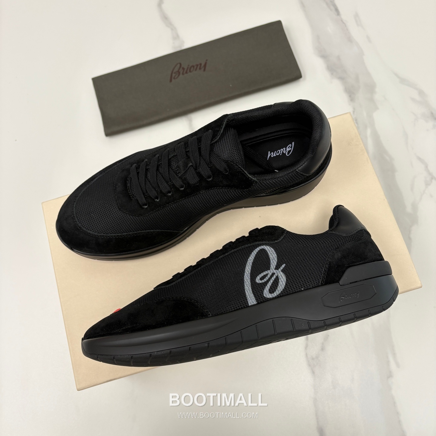 Brioni Mesh Suede Leather Runner Sneakers with Color Block Detail 브리오니 메쉬 스웨이드 레더 러너 스니커즈 4.0cm 3