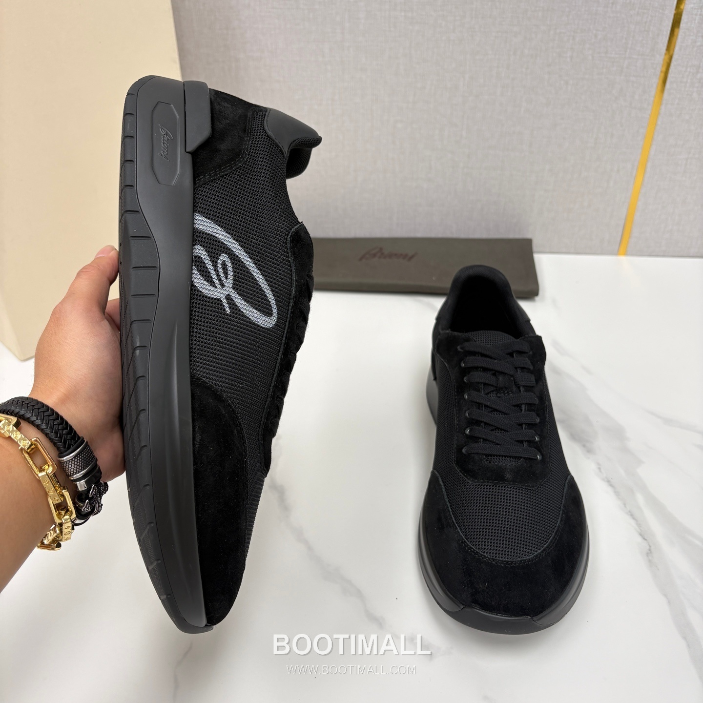 Brioni Mesh Suede Leather Runner Sneakers with Color Block Detail 브리오니 메쉬 스웨이드 레더 러너 스니커즈 4.0cm 4