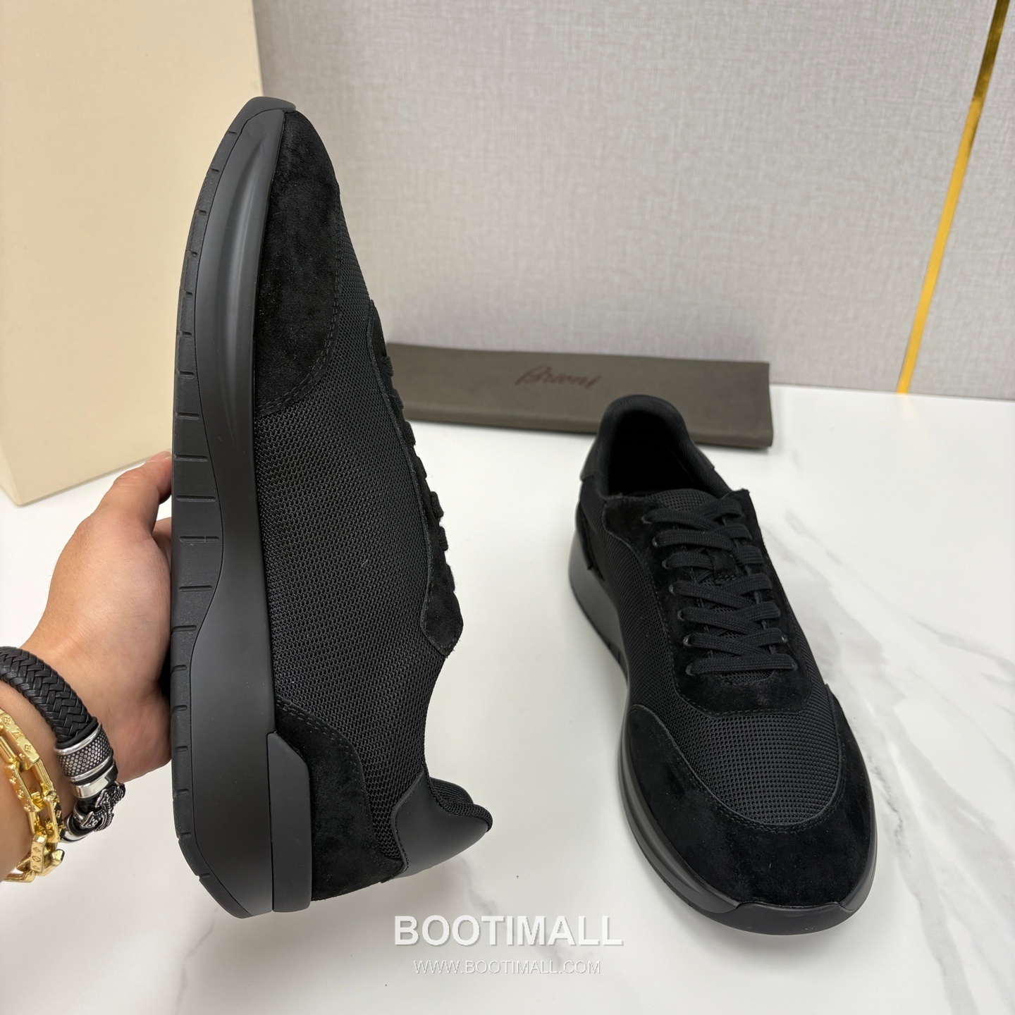 Brioni Mesh Suede Leather Runner Sneakers with Color Block Detail 브리오니 메쉬 스웨이드 레더 러너 스니커즈 4.0cm 6