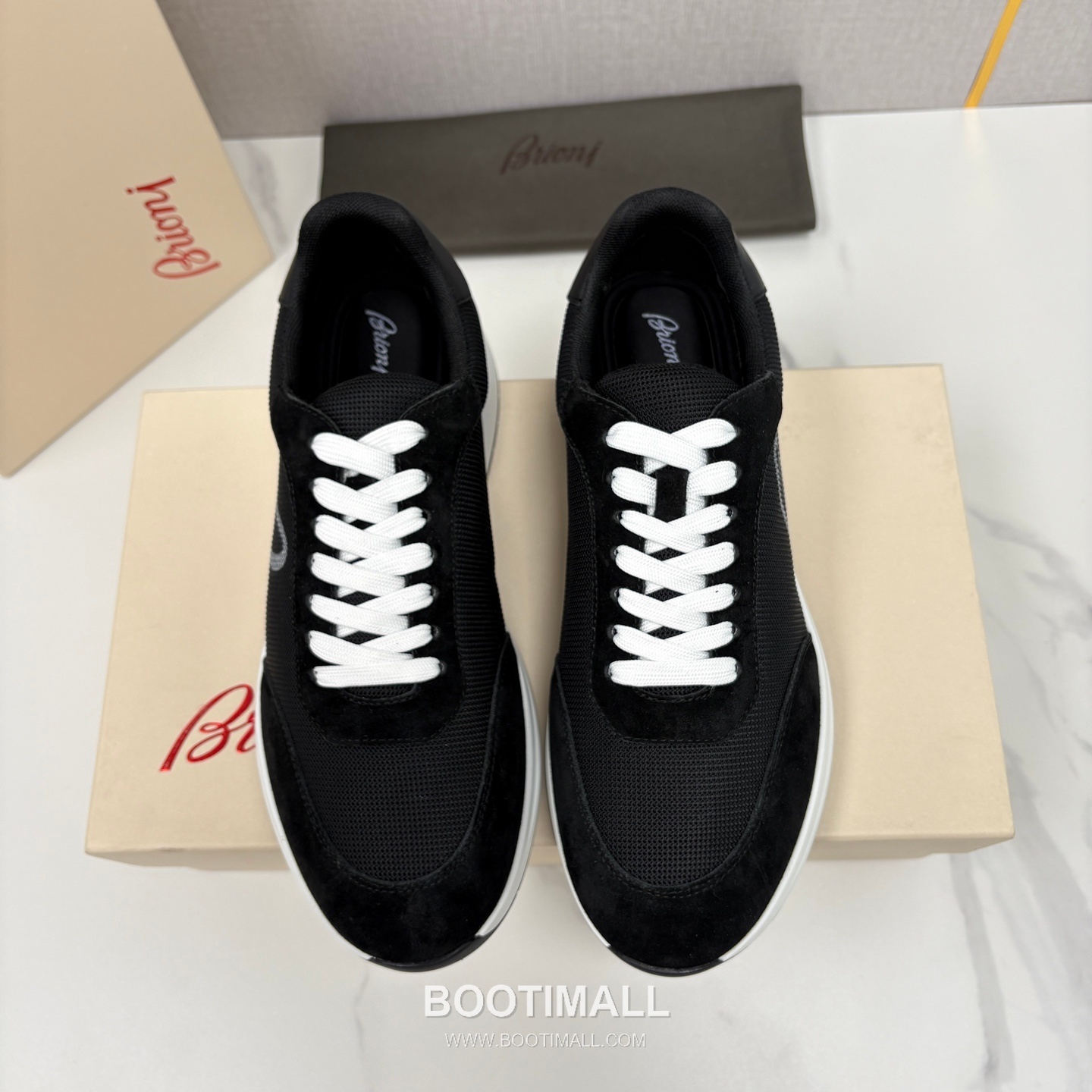 Brioni Mesh Suede Leather Runner Sneakers with Color Block Detail 브리오니 메쉬 스웨이드 레더 러너 스니커즈 4.0cm 1