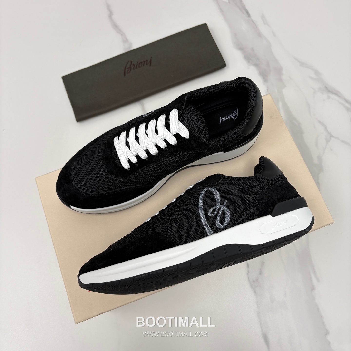 Brioni Mesh Suede Leather Runner Sneakers with Color Block Detail 브리오니 메쉬 스웨이드 레더 러너 스니커즈 4.0cm 3