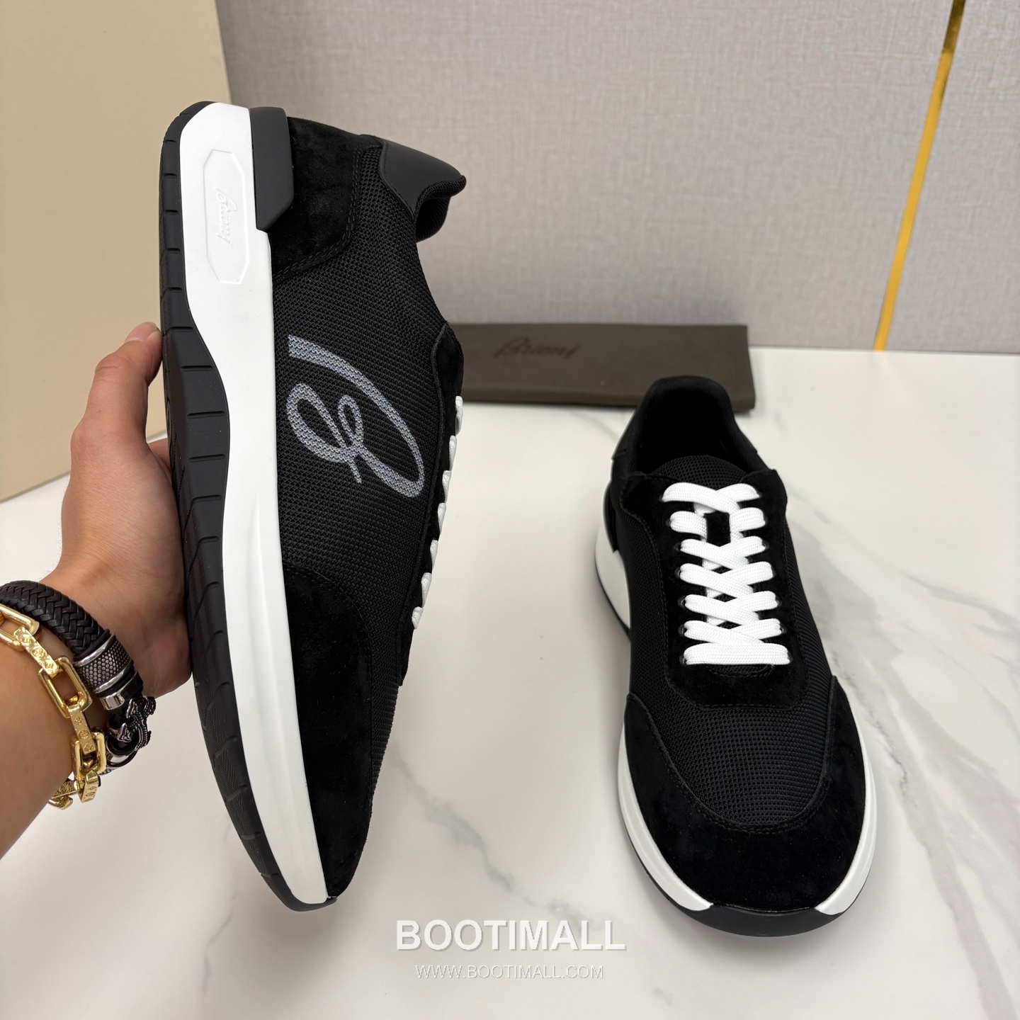 Brioni Mesh Suede Leather Runner Sneakers with Color Block Detail 브리오니 메쉬 스웨이드 레더 러너 스니커즈 4.0cm 4