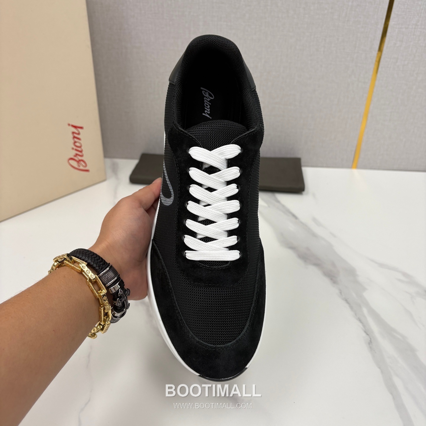 Brioni Mesh Suede Leather Runner Sneakers with Color Block Detail 브리오니 메쉬 스웨이드 레더 러너 스니커즈 4.0cm 5