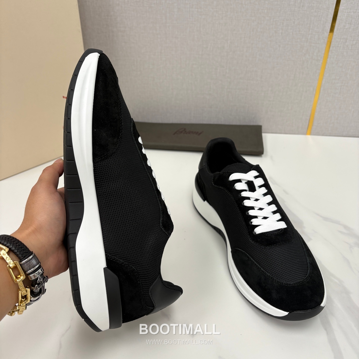 Brioni Mesh Suede Leather Runner Sneakers with Color Block Detail 브리오니 메쉬 스웨이드 레더 러너 스니커즈 4.0cm 6