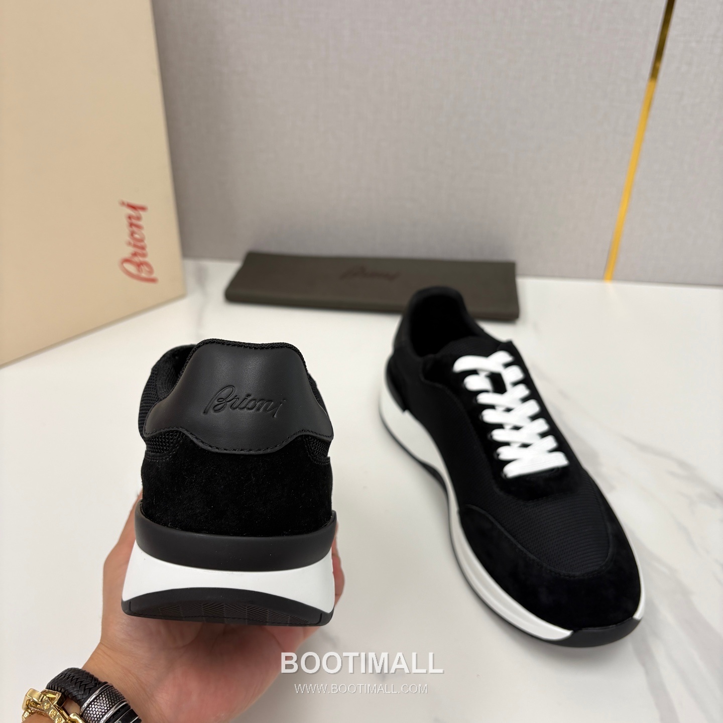 Brioni Mesh Suede Leather Runner Sneakers with Color Block Detail 브리오니 메쉬 스웨이드 레더 러너 스니커즈 4.0cm 8