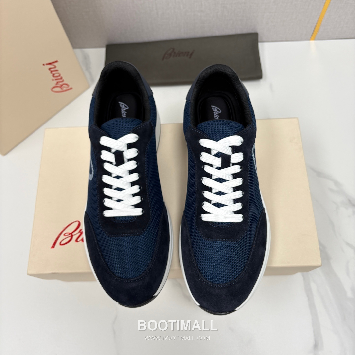 Brioni Mesh Suede Leather Runner Sneakers with Color Block Detail 브리오니 메쉬 스웨이드 레더 러너 스니커즈 4.0cm 1