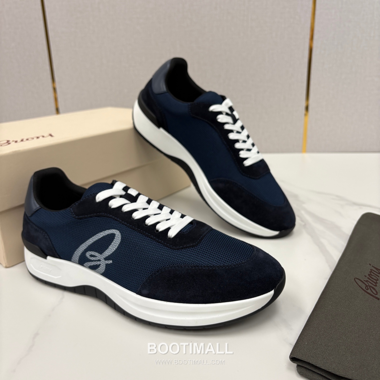 Brioni Mesh Suede Leather Runner Sneakers with Color Block Detail 브리오니 메쉬 스웨이드 레더 러너 스니커즈 4.0cm 2