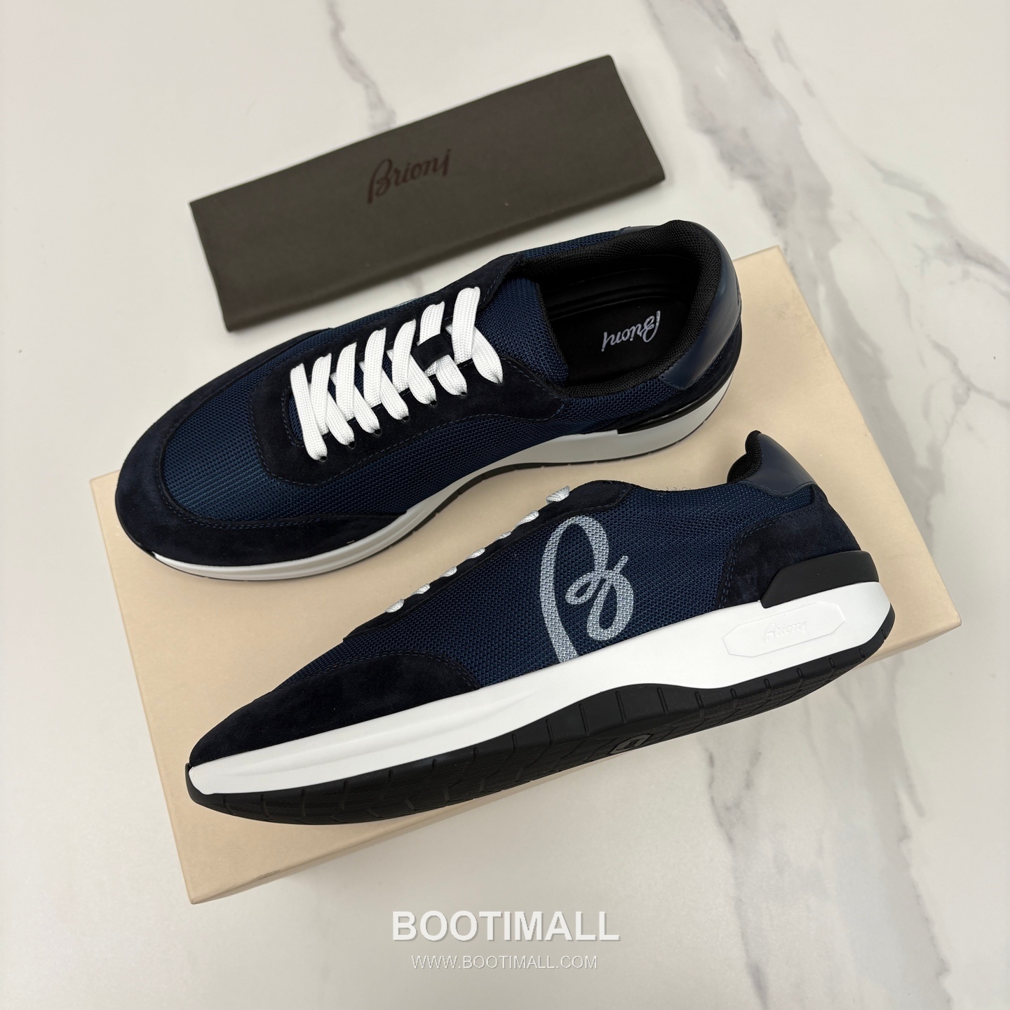 Brioni Mesh Suede Leather Runner Sneakers with Color Block Detail 브리오니 메쉬 스웨이드 레더 러너 스니커즈 4.0cm 3