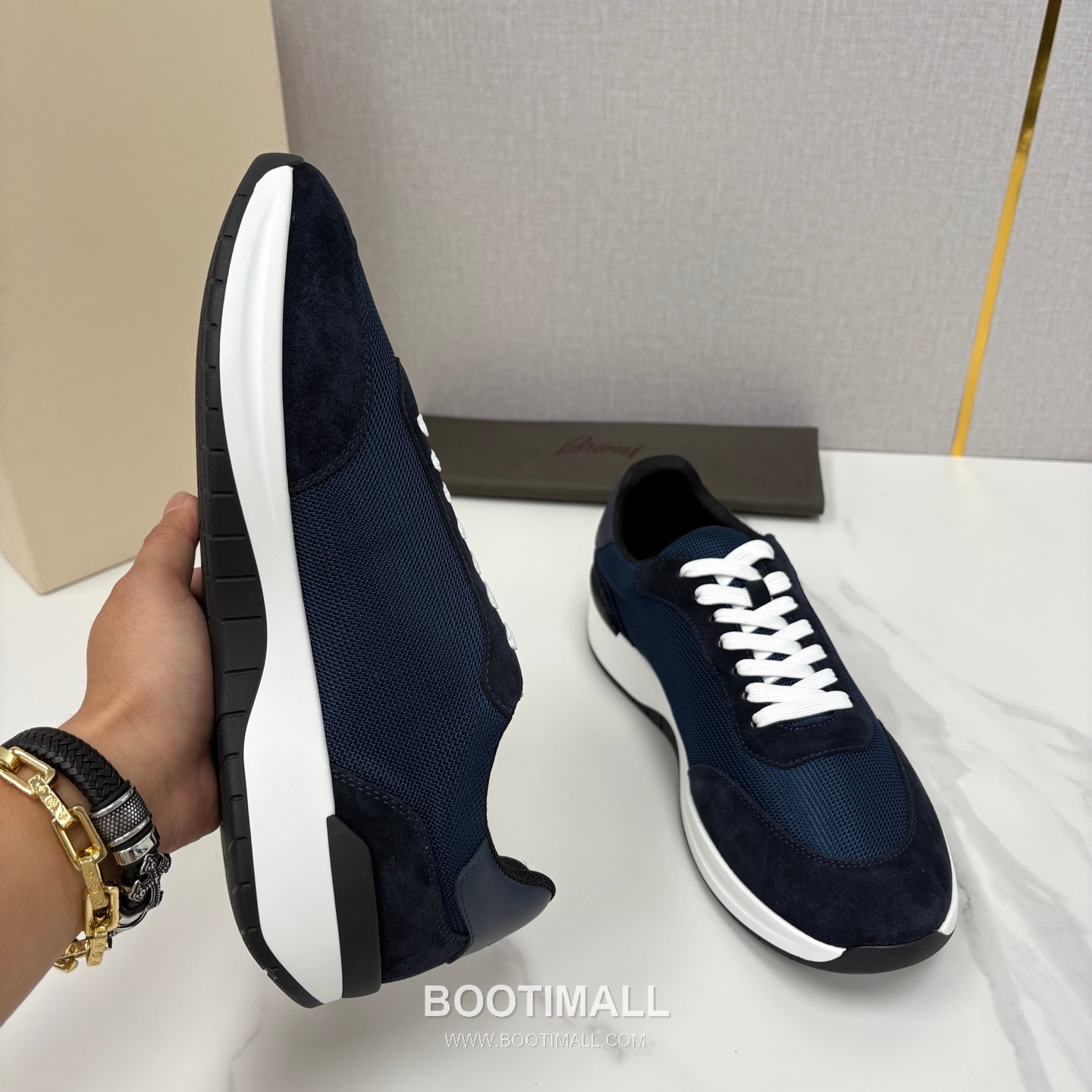 Brioni Mesh Suede Leather Runner Sneakers with Color Block Detail 브리오니 메쉬 스웨이드 레더 러너 스니커즈 4.0cm 6