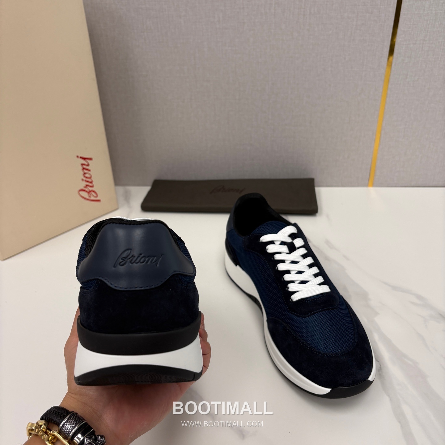 Brioni Mesh Suede Leather Runner Sneakers with Color Block Detail 브리오니 메쉬 스웨이드 레더 러너 스니커즈 4.0cm 8