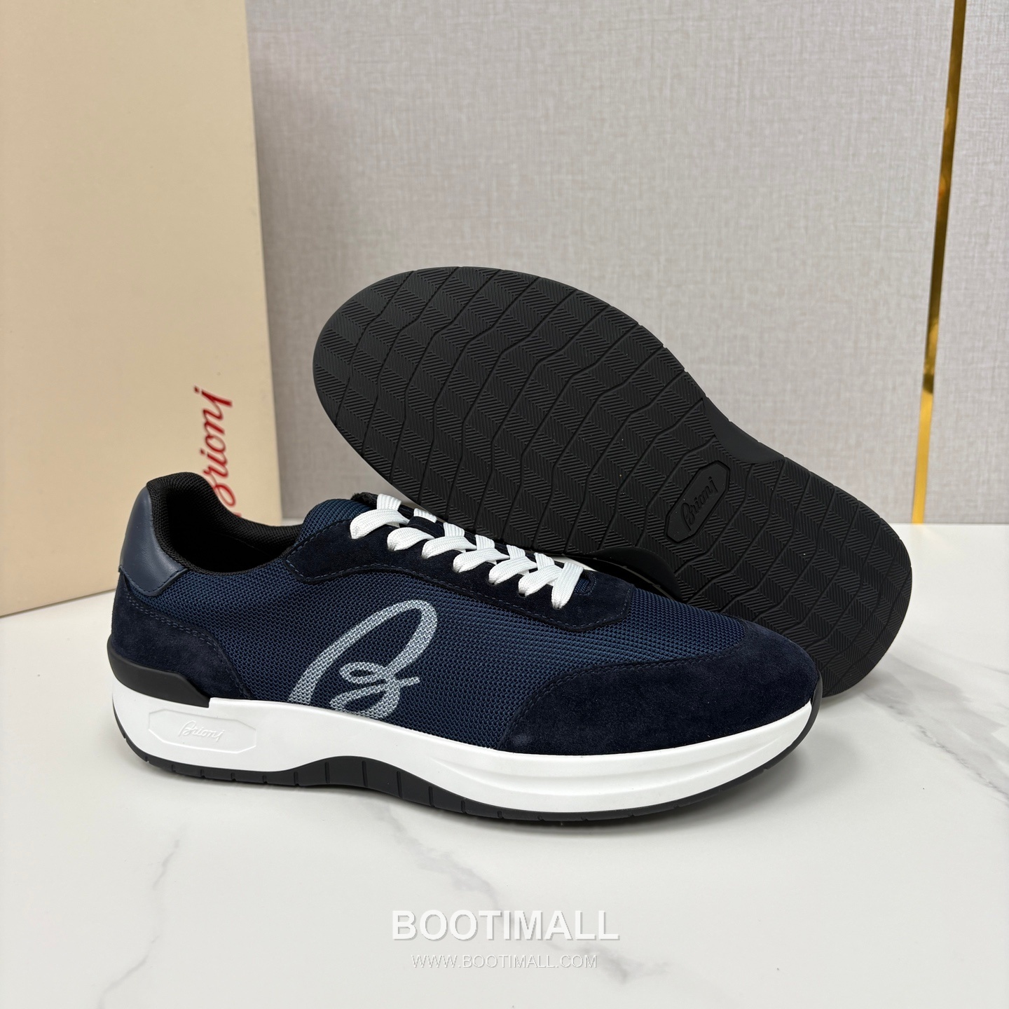 Brioni Mesh Suede Leather Runner Sneakers with Color Block Detail 브리오니 메쉬 스웨이드 레더 러너 스니커즈 4.0cm 9